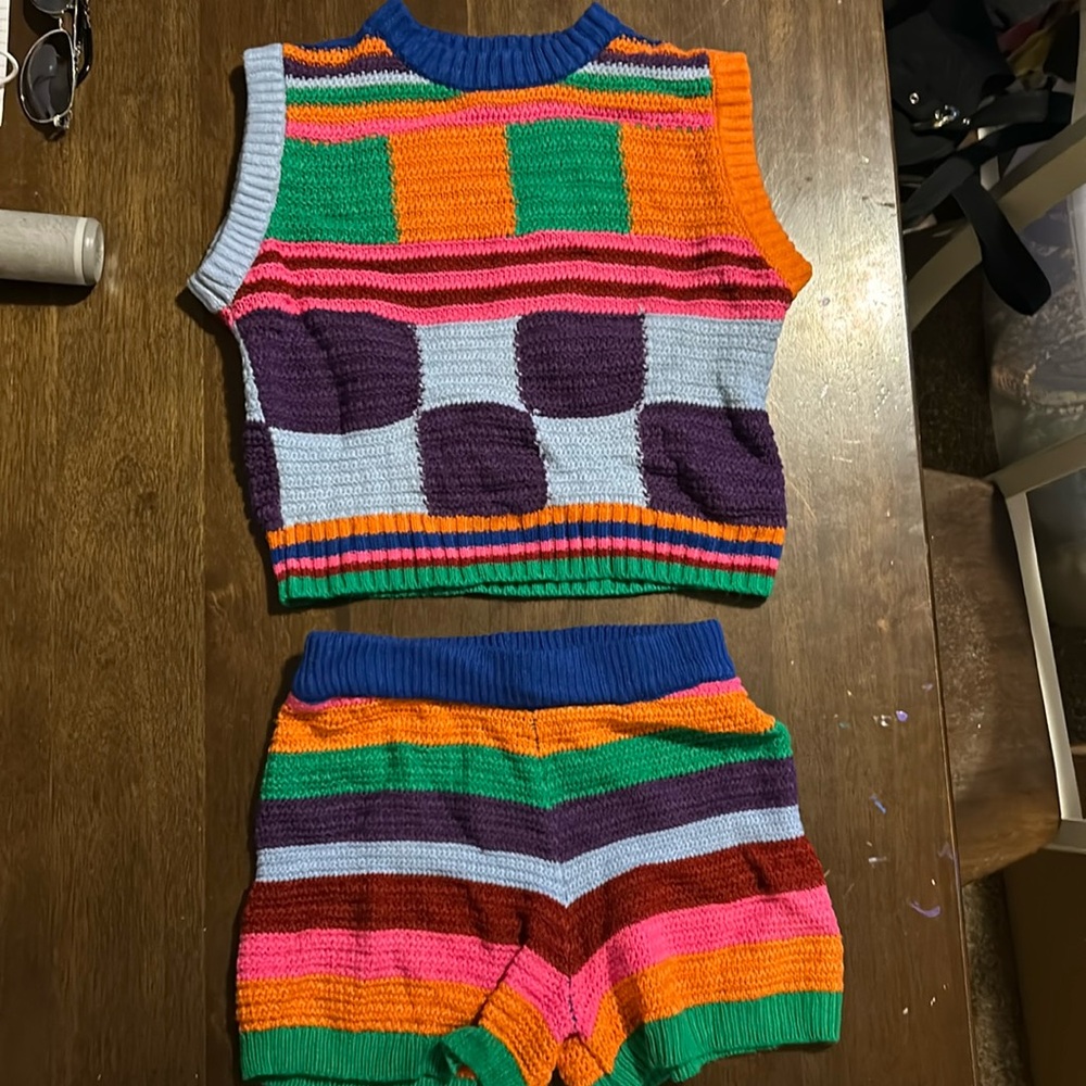 Multicolor Knit Sweater Vest